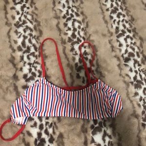 Red white and blue swimsuit top
